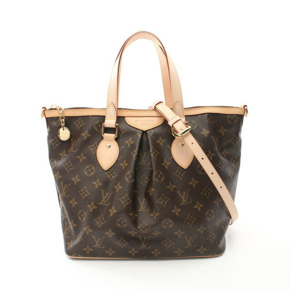 Louis Vuitton Palermo Handbag Leather Monogram Brown - Picture 1 of 7